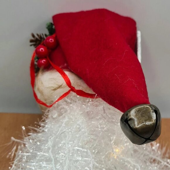 Beard Santa Claus Head with Red Pinecone Hat 24" Hanging Light Up Decoration - Picture 3 of 4